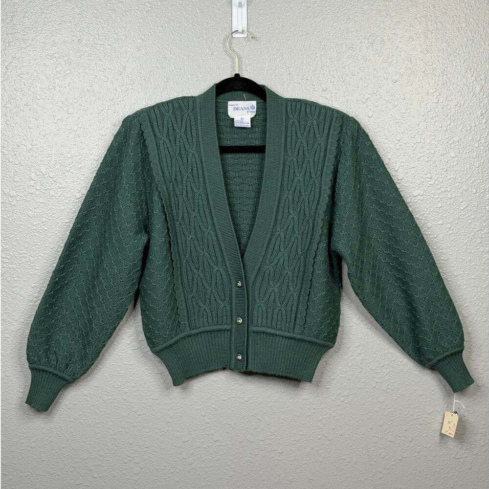 Deans Of Scotland Women’s Green 100% Wool Cardigan / Size-Large - Picture 2 of 11